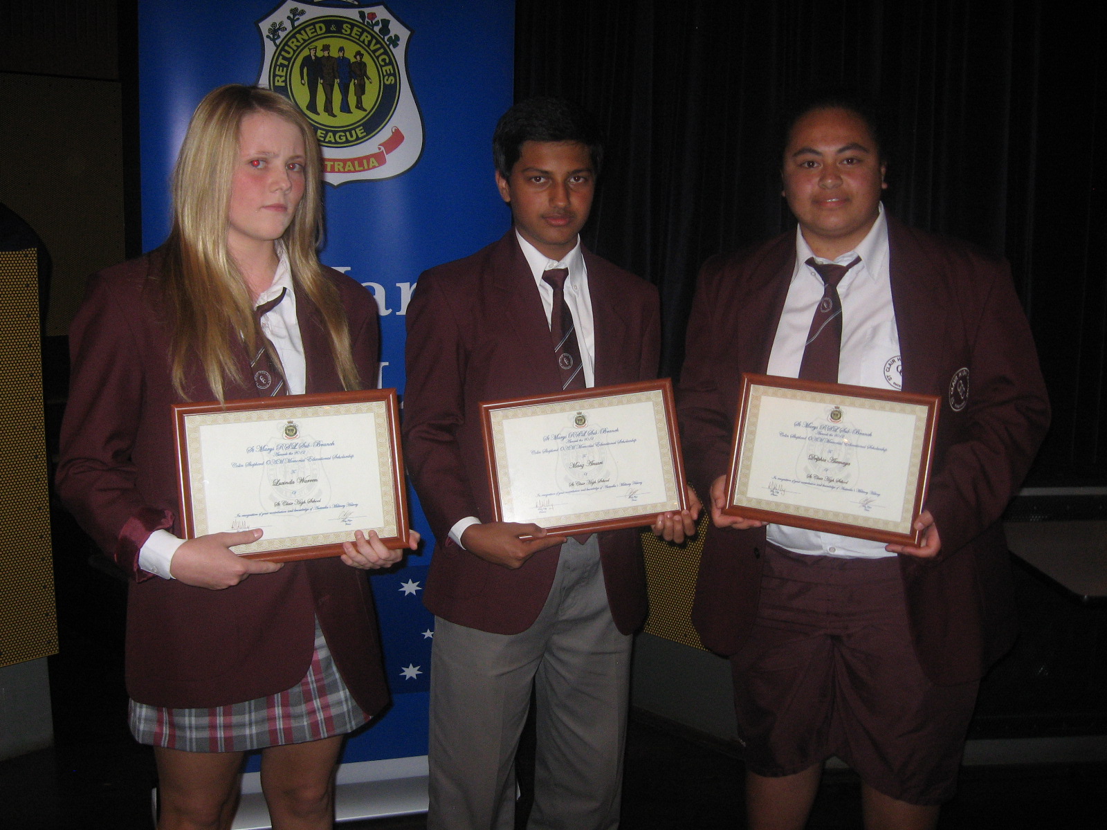 St Mary's RSL Sub-Branch Scholarship Presentation 